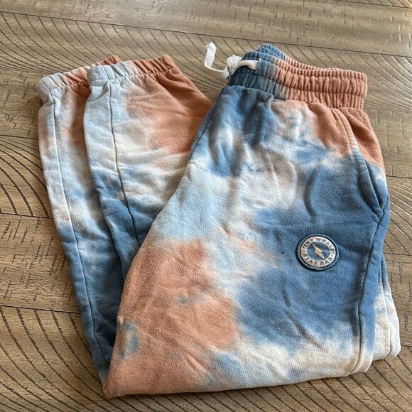 Tiny Whales 🐳 Tie-Dye Jogger 🏃 Pants Pockets Drawstring Aviator Nation Look 👀 - Picture 12 of 17
